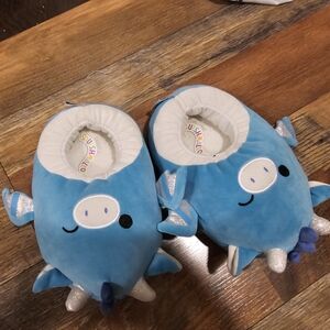 Blue Plush Kids Slippers